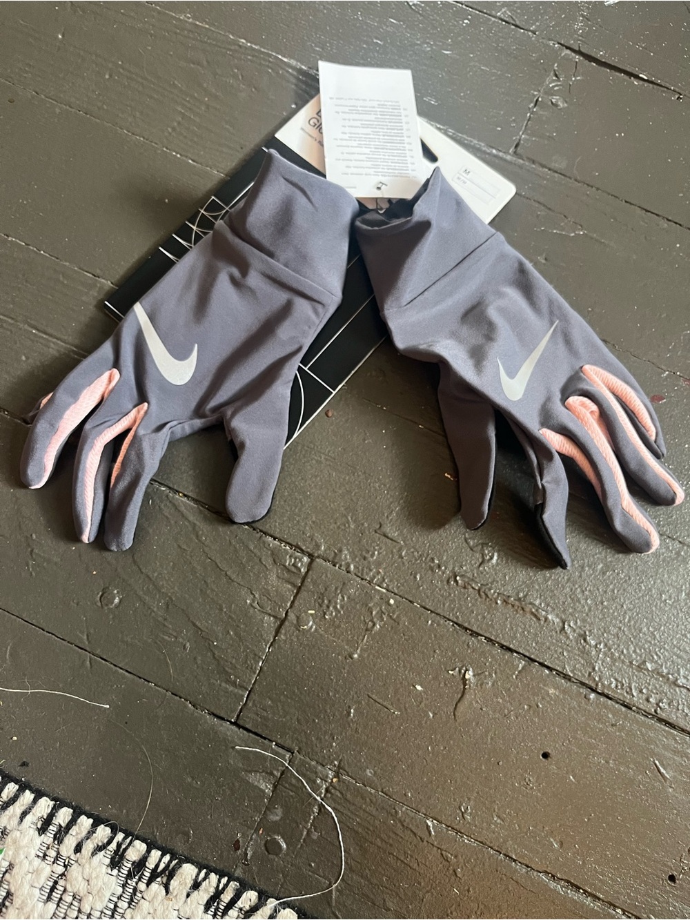 Nike Gray Training Gloves Dryfit Lightweight